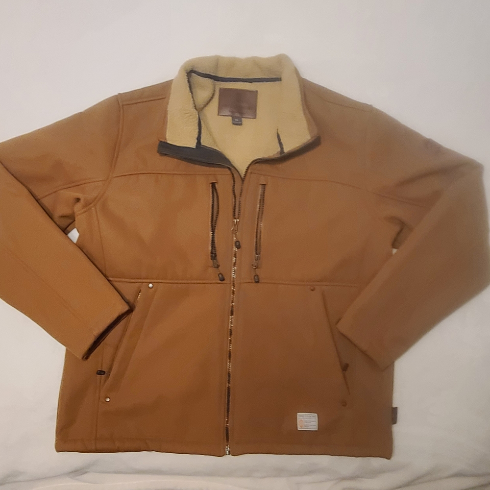 Free Country Wind River Burly Canvas Softshell Jacket with Stand-Up Collar